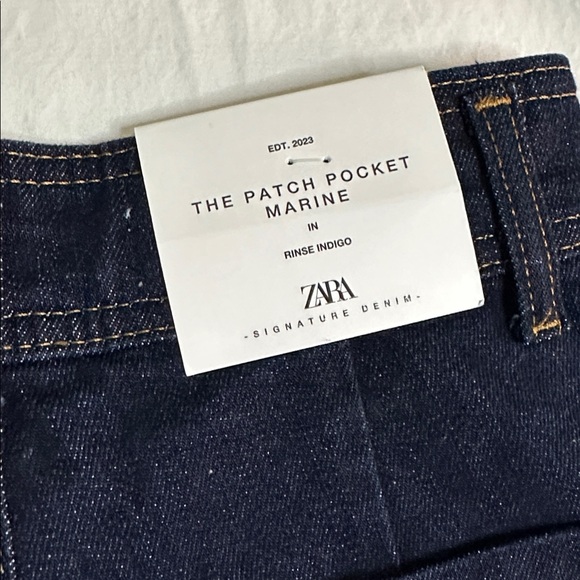 Zara The Patch Pocket Marine Jeans Size 2 - Picture 6 of 11